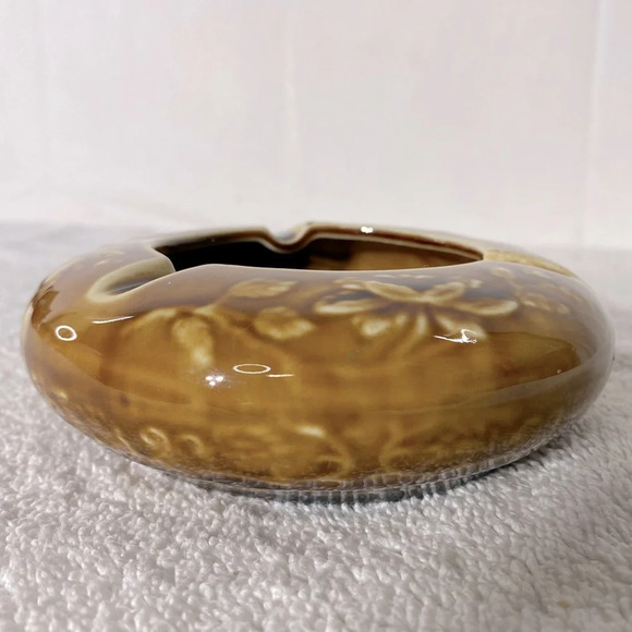 Vintage  MCM Round Ceramic Pottery Ashtray Trinket Dish Art Decor - Picture 5 of 14